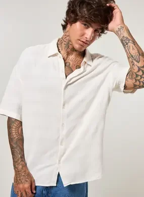 Camisa Box Off-White Texturizada