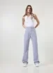 Calça Wide Leg Sarja Texturizada Azulzinha