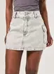 Short Saia Jeans Cargo Cintura Alta