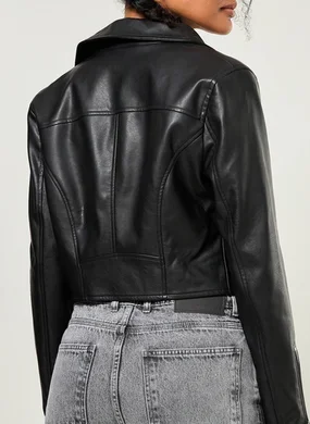 Jaqueta Perfecto Cropped Em Poliuretano