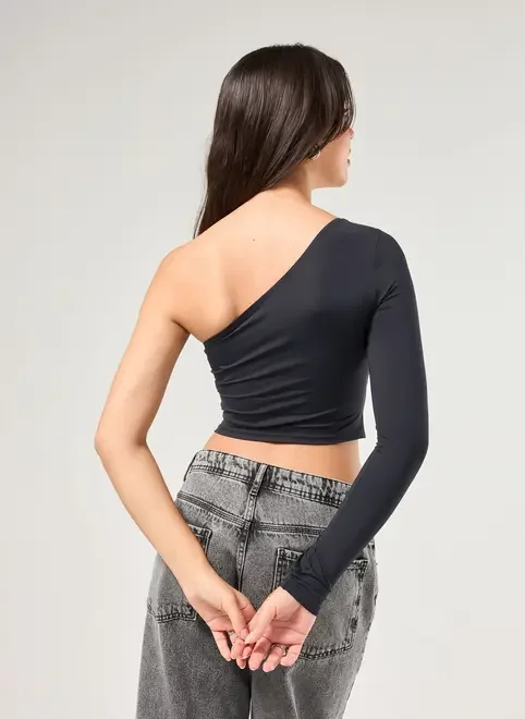 Blusa Manga Única Em Poliamida