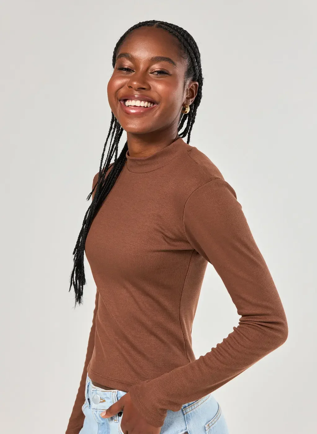 Blusa Manga Longa Com Golinha