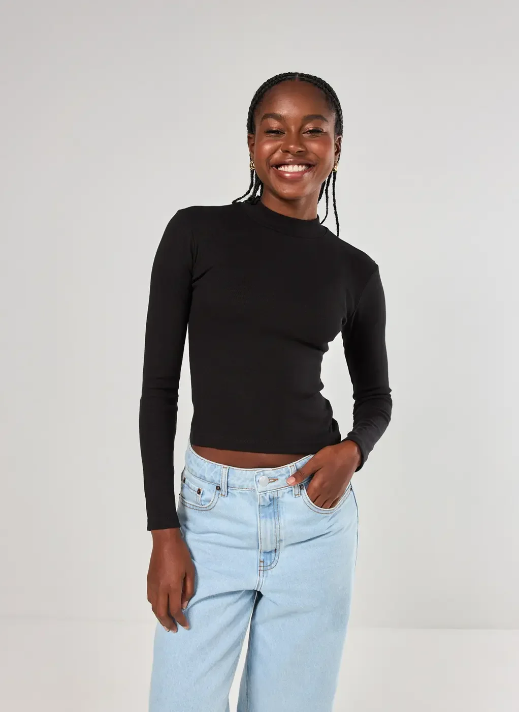 Blusa Manga Longa Com Golinha