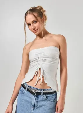 Blusa Sem Alça Com Brilho