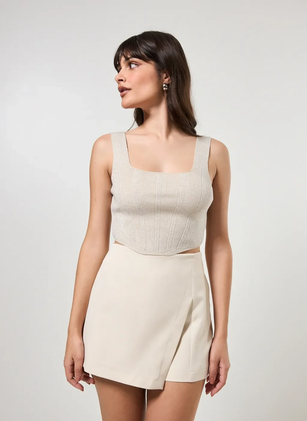 Corselet Em Tricô Com Brilho