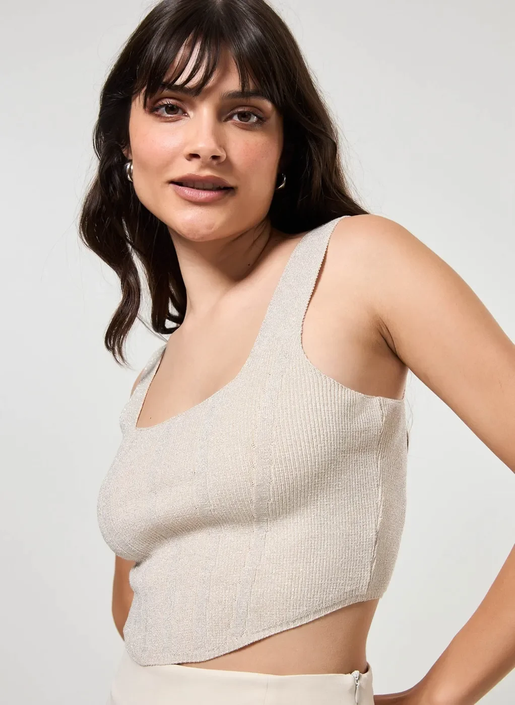 Corselet Em Tricô Com Brilho