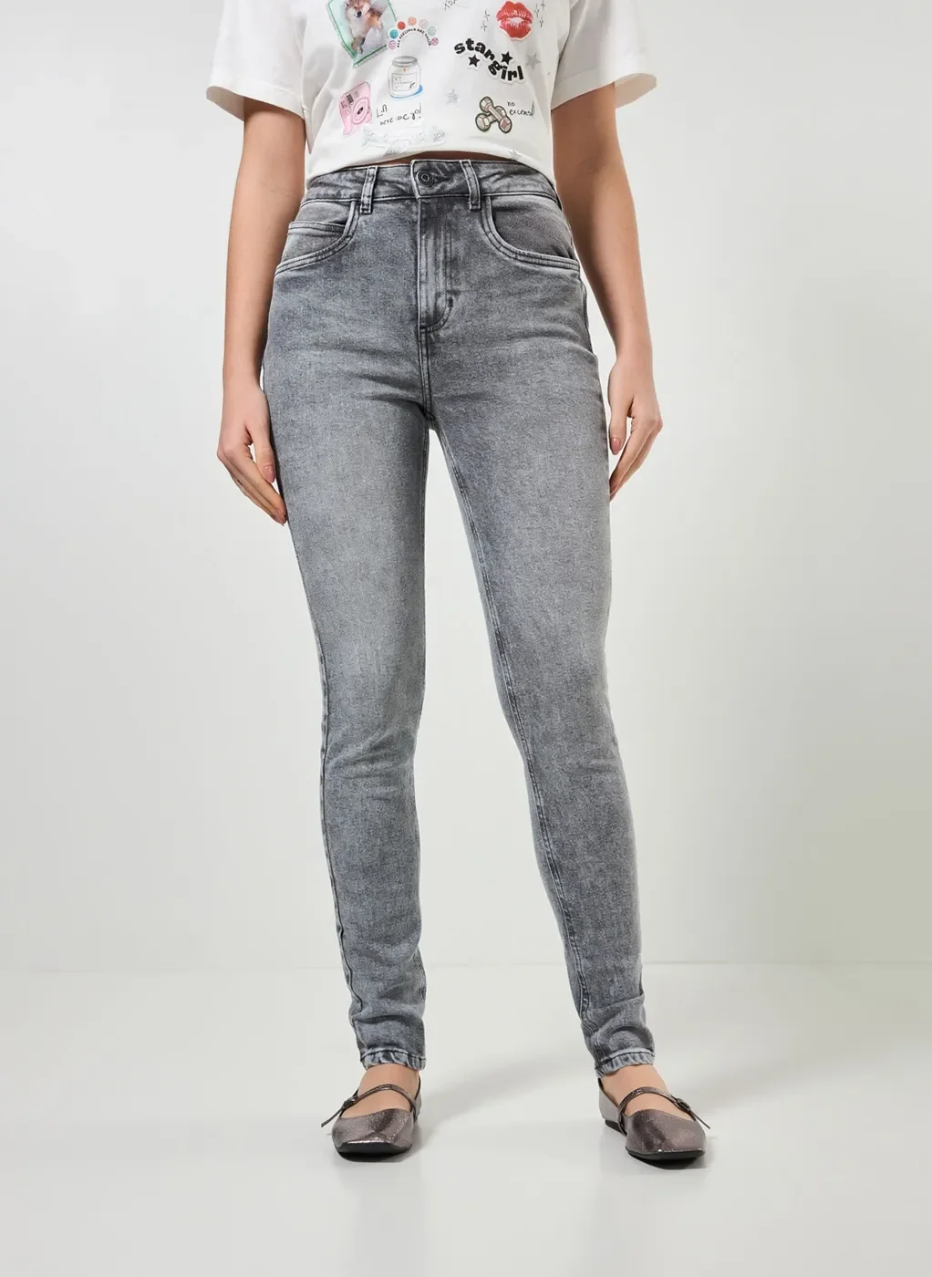 Calça Jeans Skinny Cintura Alta