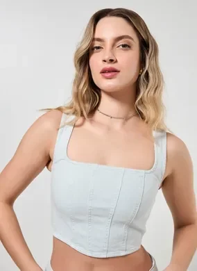 Cropped Corselet Azulzinho
