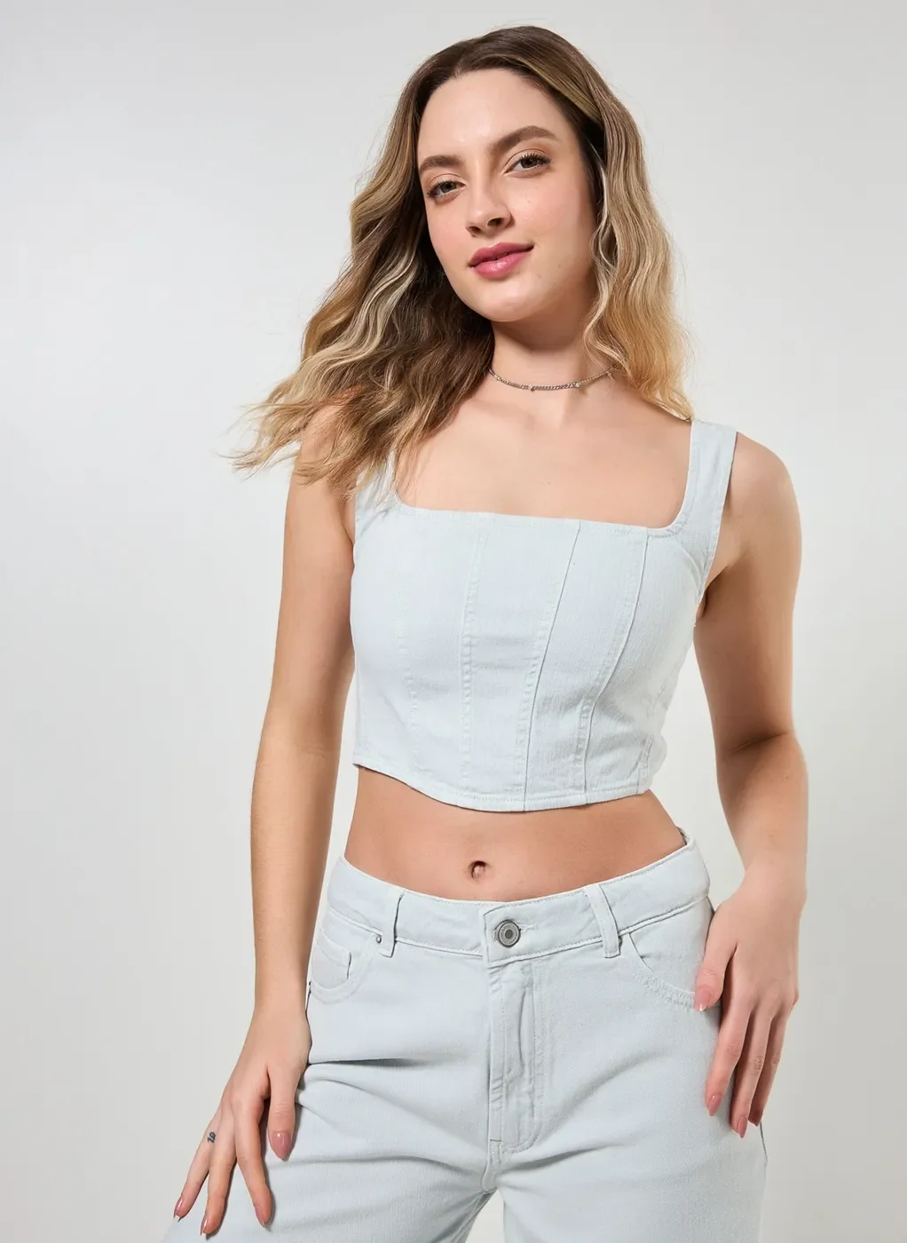Cropped Corselet Azulzinho
