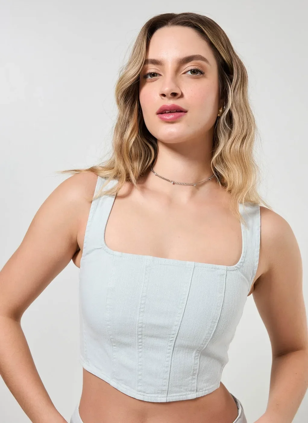 Cropped Corselet Azulzinho