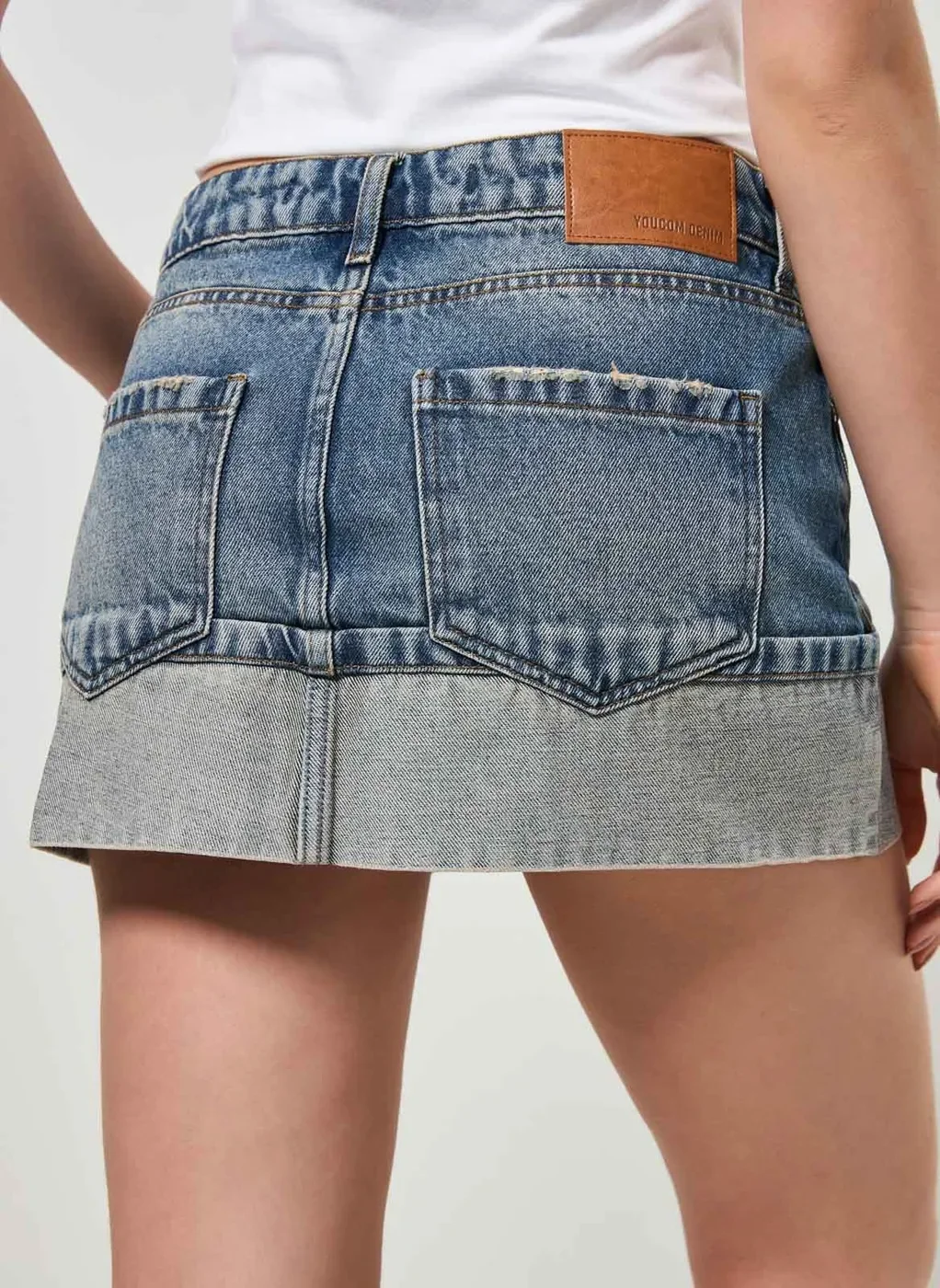 Saia Jeans Com Lavagem Dirty