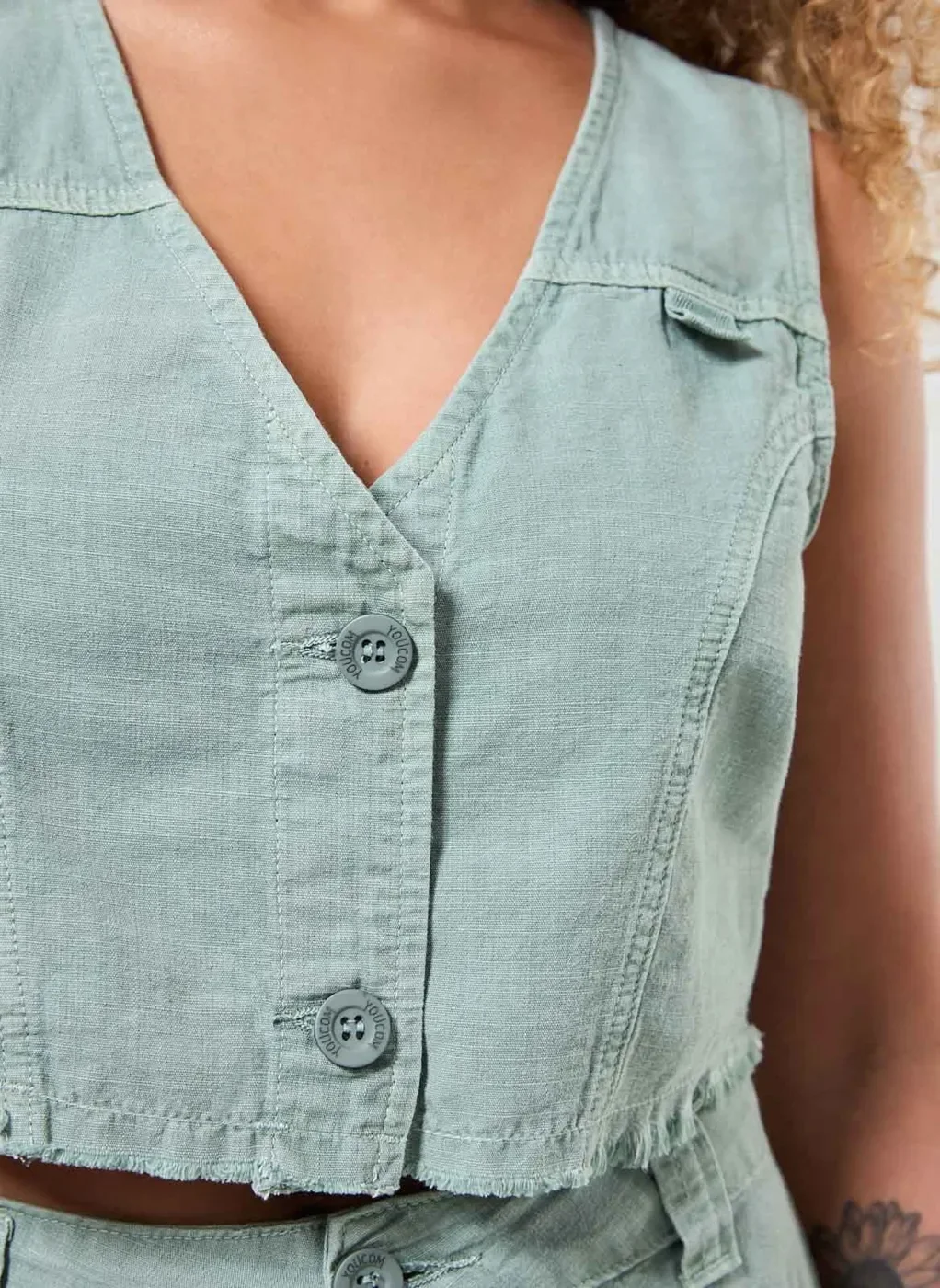 Colete Em Sarja Verde