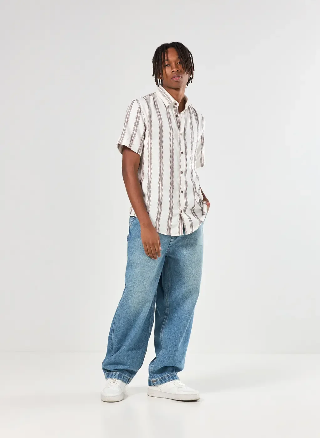 Calça Baggy Jeans Com Chaveiro