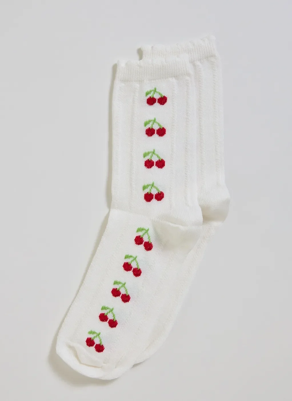 Meia Off-White Cerejas