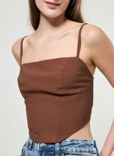 Corselet Marrom Com Amarração