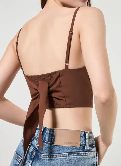 Corselet Marrom Com Amarração