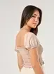 Blusa Lastex Com Manguinha Bufante