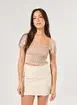 Blusa Lastex Com Manguinha Bufante