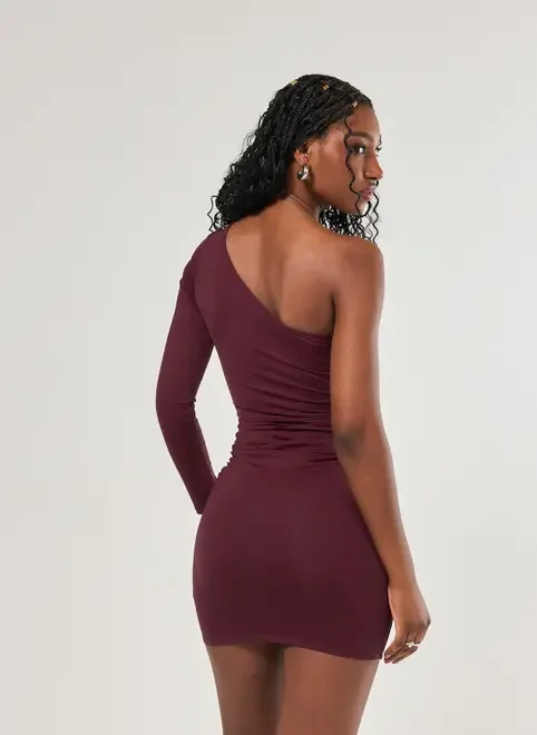 Vestido Em Poliamida Manga Única