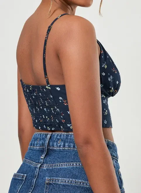 Cropped Alcinha Azul Marinho