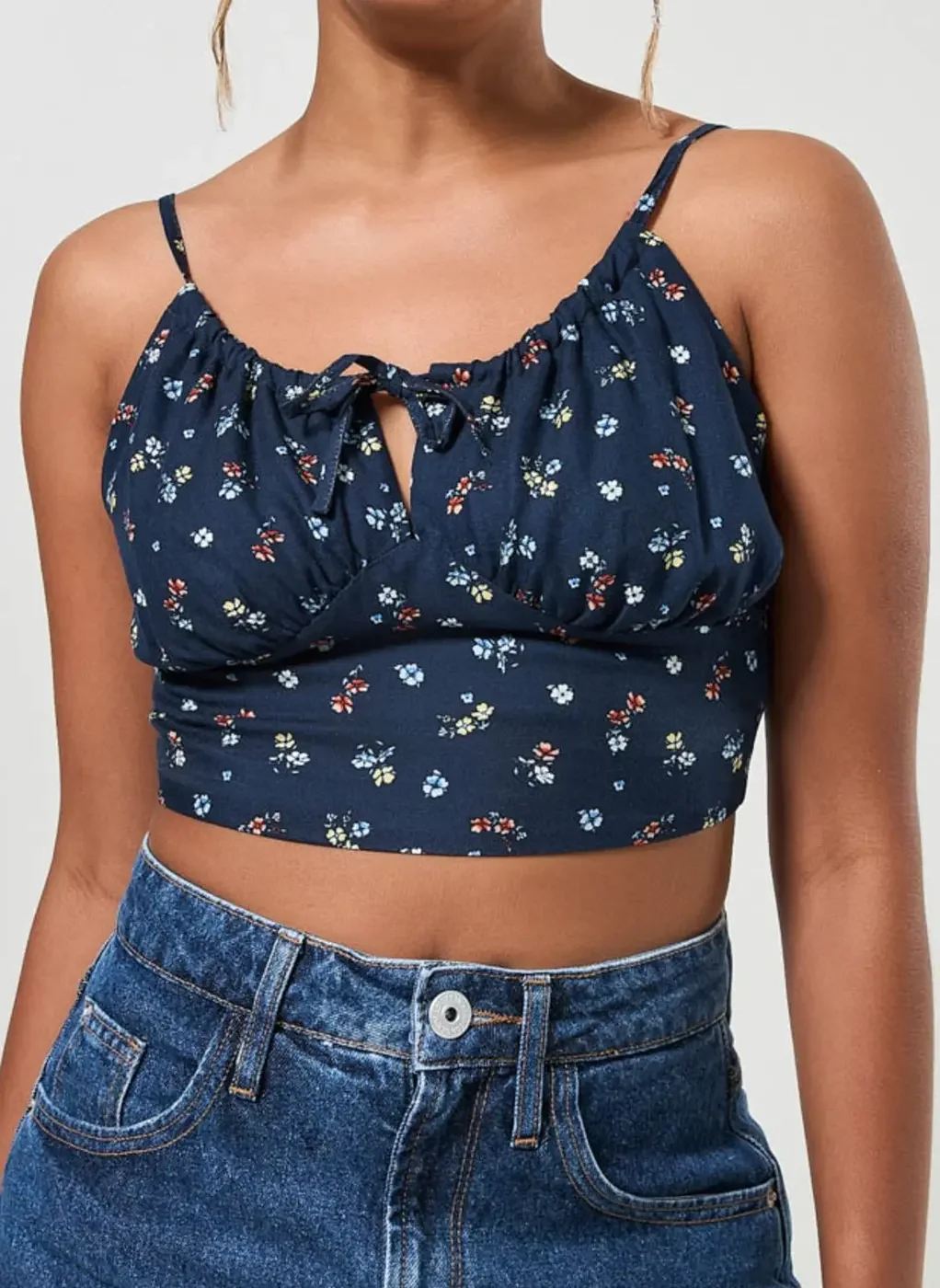 Cropped Alcinha Azul Marinho