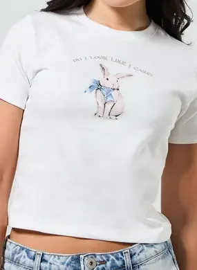 Blusa Mini Tee Branca Coelho