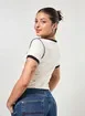 Blusa Off-White Com Laço Preto