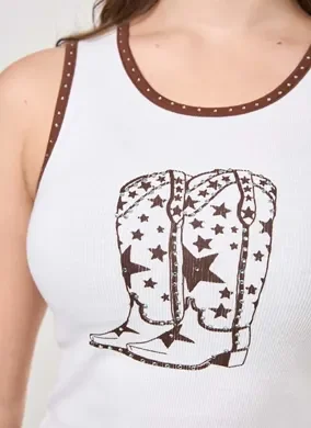 Regata Botas Cowboy Com Strass