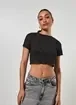 Blusa Cropped Preta Brilhosa