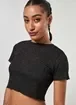 Blusa Cropped Preta Brilhosa