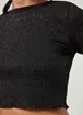 Blusa Cropped Preta Brilhosa