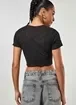 Blusa Cropped Preta Brilhosa