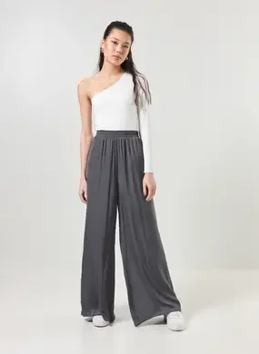 Calça Pantalona Cinza Chumbo