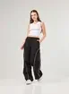 Calça Em Sarja Preta Estilo Esportivo