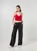 Calça Em Sarja Preta Estilo Esportivo