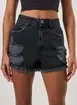 Short Jeans Hot Pants Com Barra Desfiada