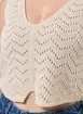 Cropped Colete Tricô Areia
