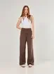 Calça Jeans Wide Leg Marrom