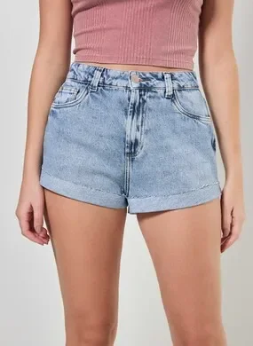 Short Jeans Hot Pants Barra Dobrada