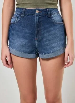 Short Jeans Hot Pants Barra Dobrada