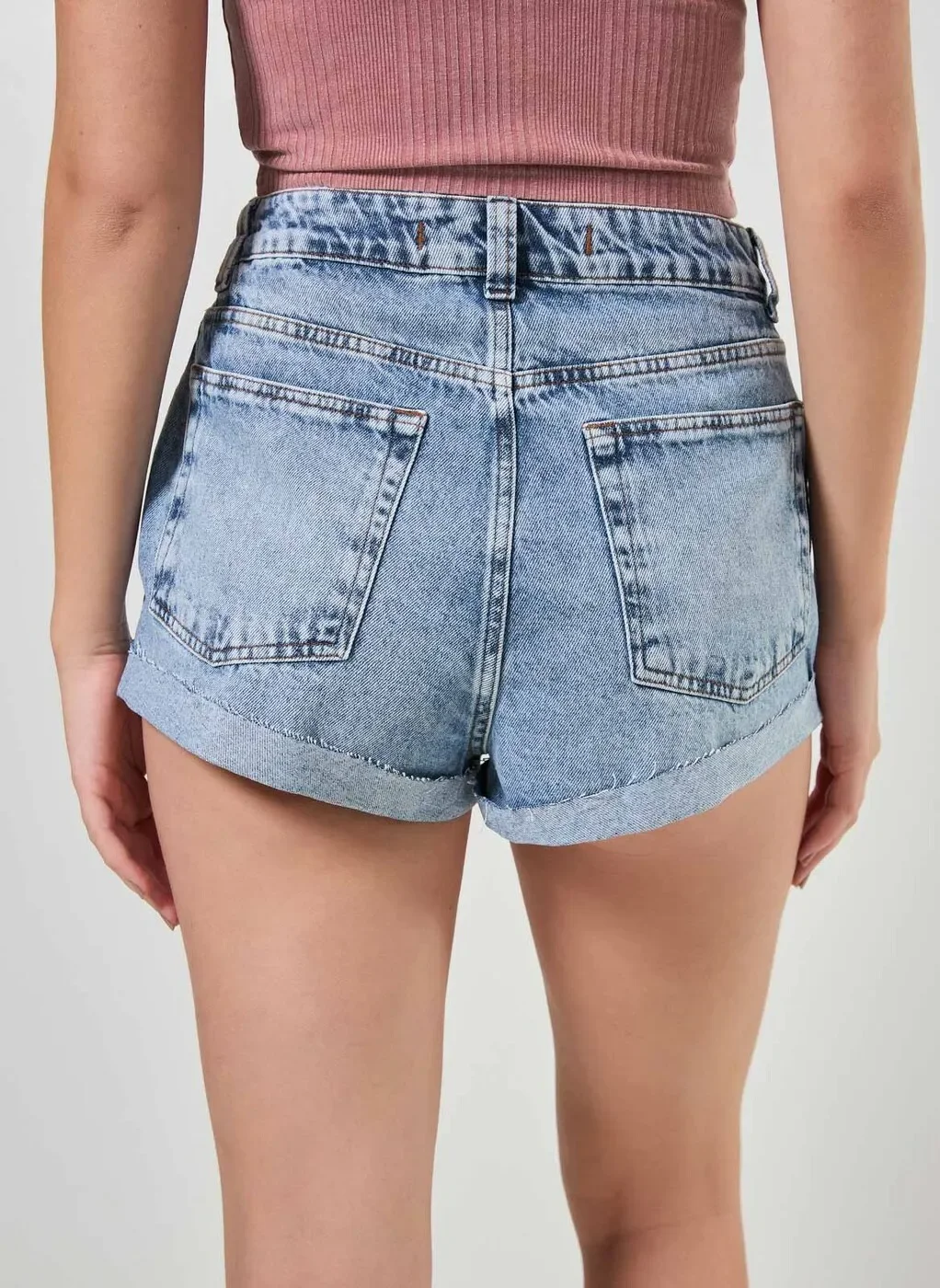 Short Jeans Hot Pants Barra Dobrada