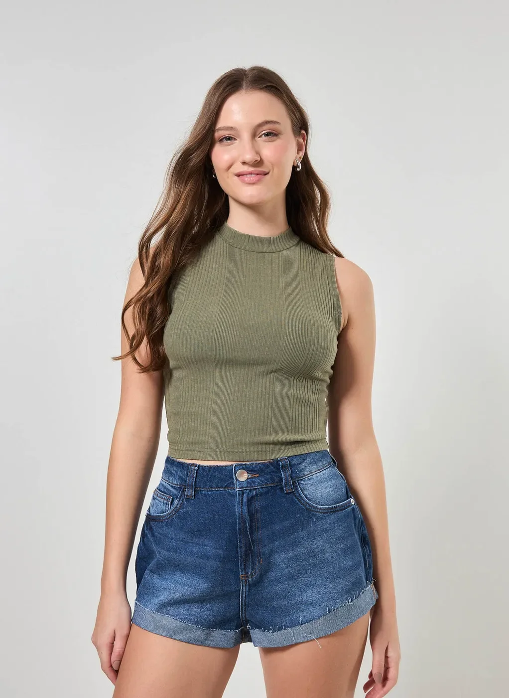 Short Jeans Hot Pants Barra Dobrada