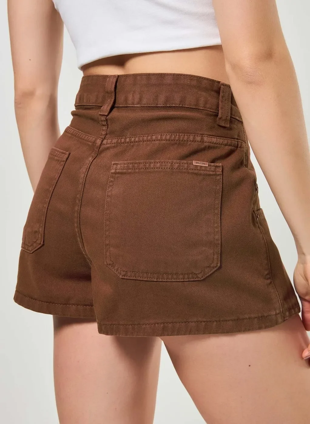 Short Saia Sarja Marrom