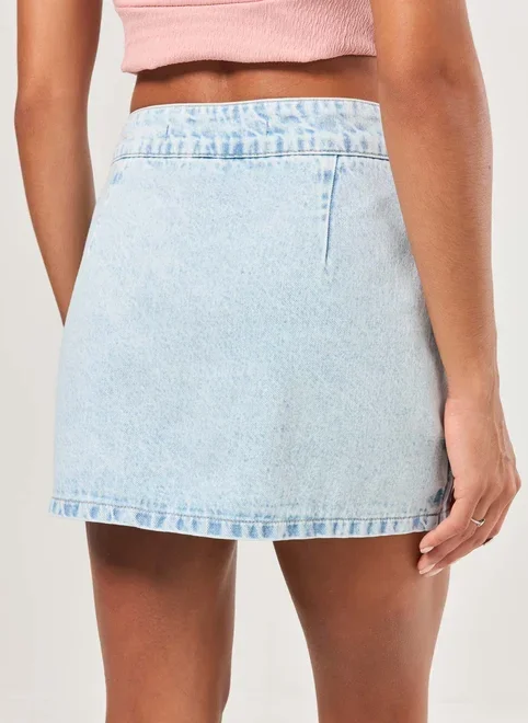 Short Saia Jeans Com Fendas