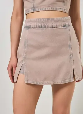 Short Saia Jeans Com Fendas