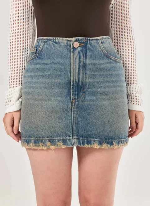 Saia Jeans Lavagem Dirty