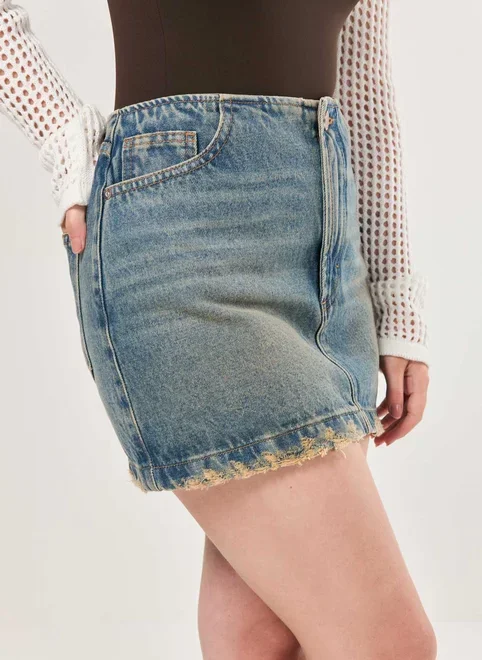 Saia Jeans Lavagem Dirty