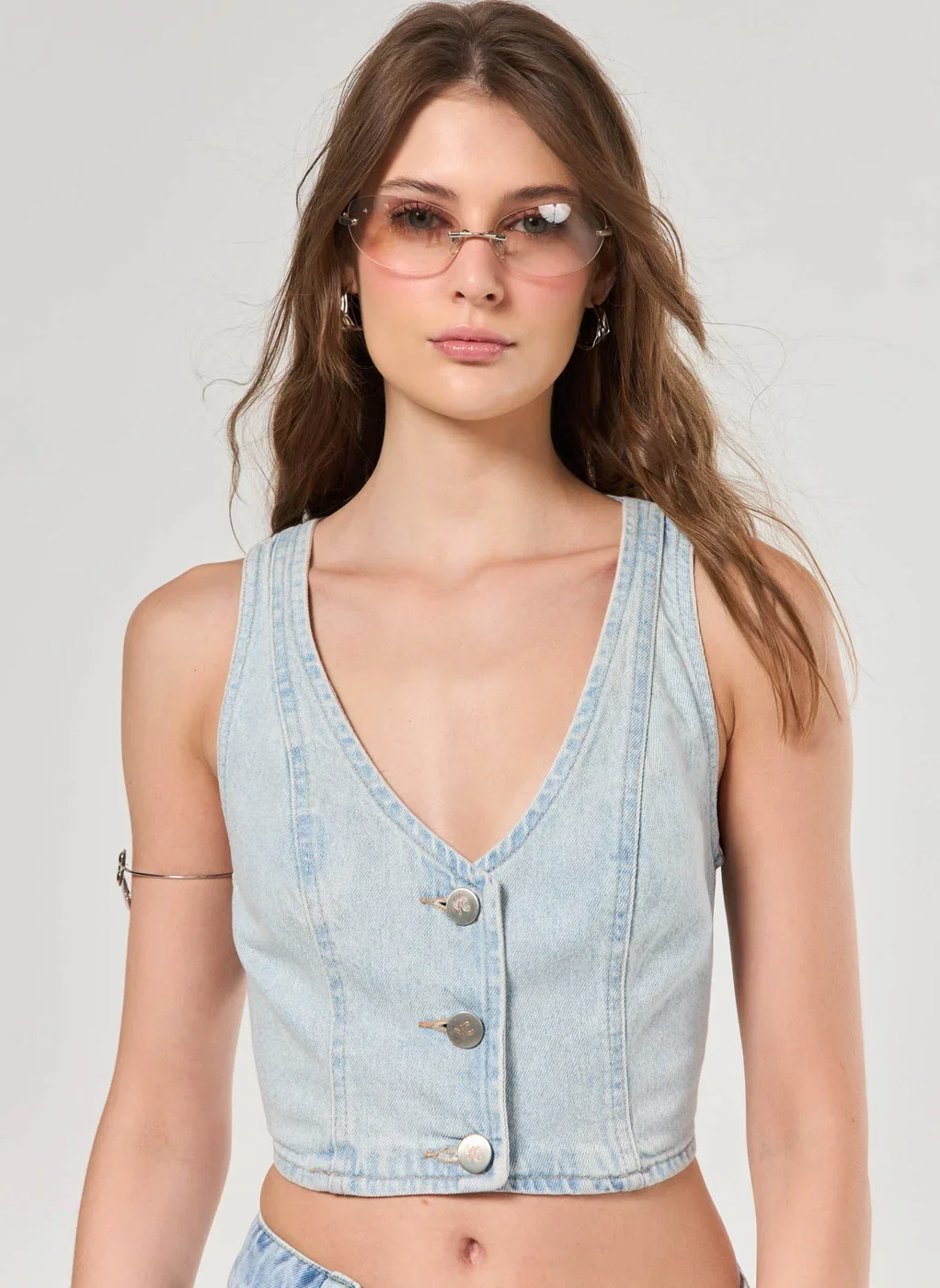 Colete Jeans Costas Abertas