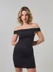 Vestido Tubinho Ombro A Ombro Poliamida