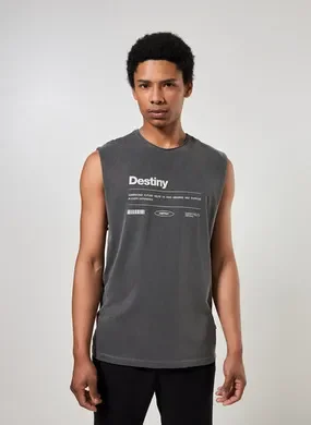 Regata Preta Estonada Estampa Destiny